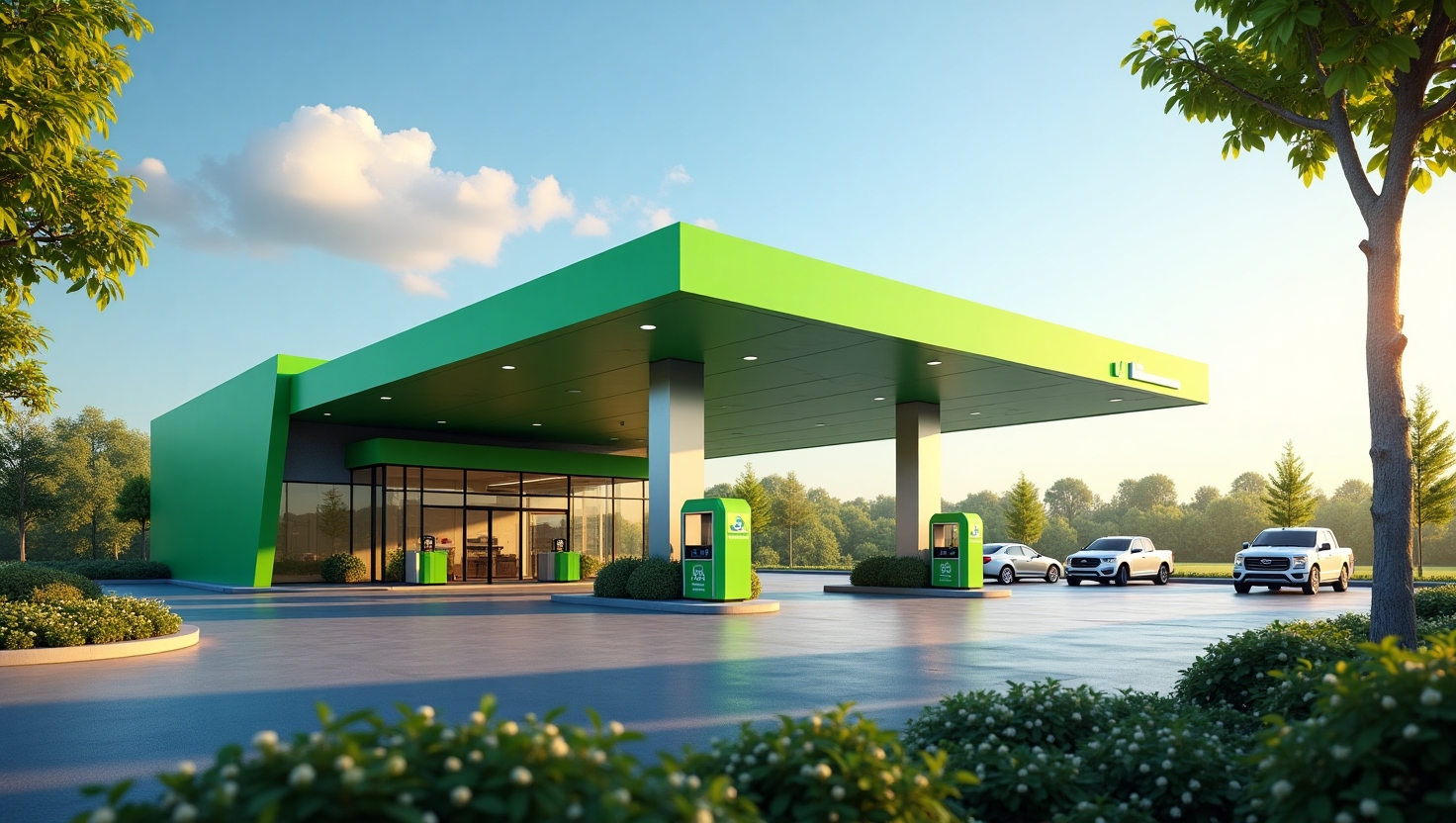 Gas station at night