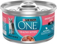 Purina ONE Healthy Kitten Chicken & Salmon Recipe Pate Wet Cat Food, 3-oz, case of 24